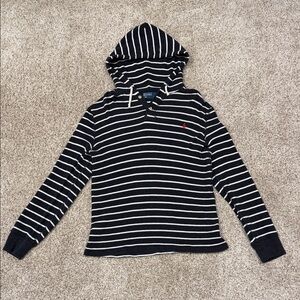 Polo by Ralph Lauren Black and White Striped Hoodie